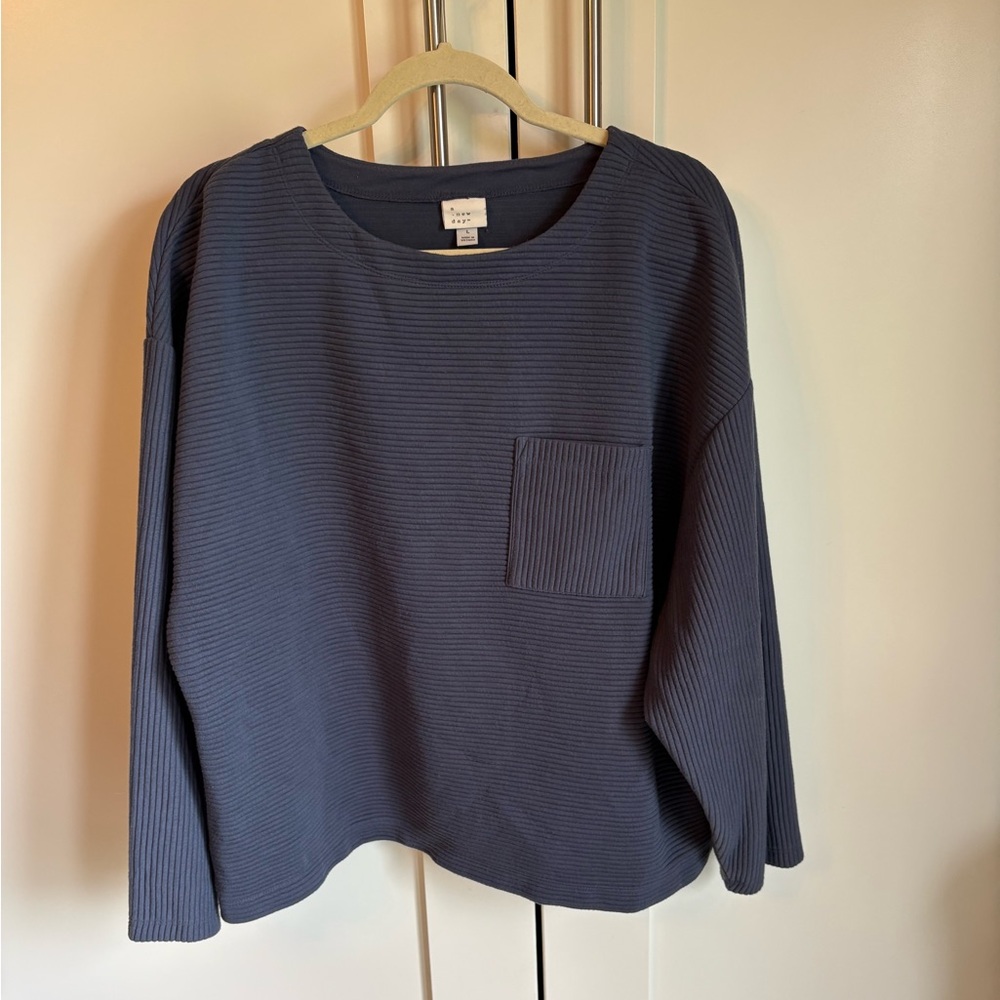 A New Day Slate Ribbed Top